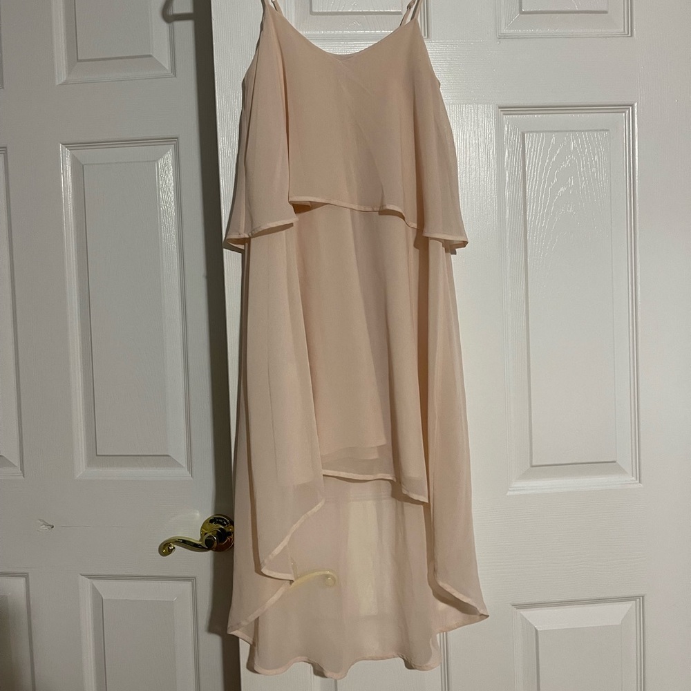 Bar III high low midi dress pale pink